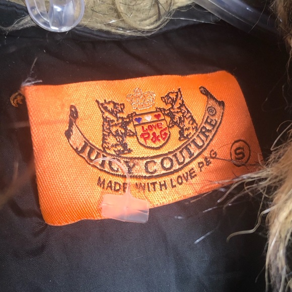 Juicy Couture Vintage Down Puffer Jacket Removable Fur Collar Coat Blue Small - Picture 13 of 15